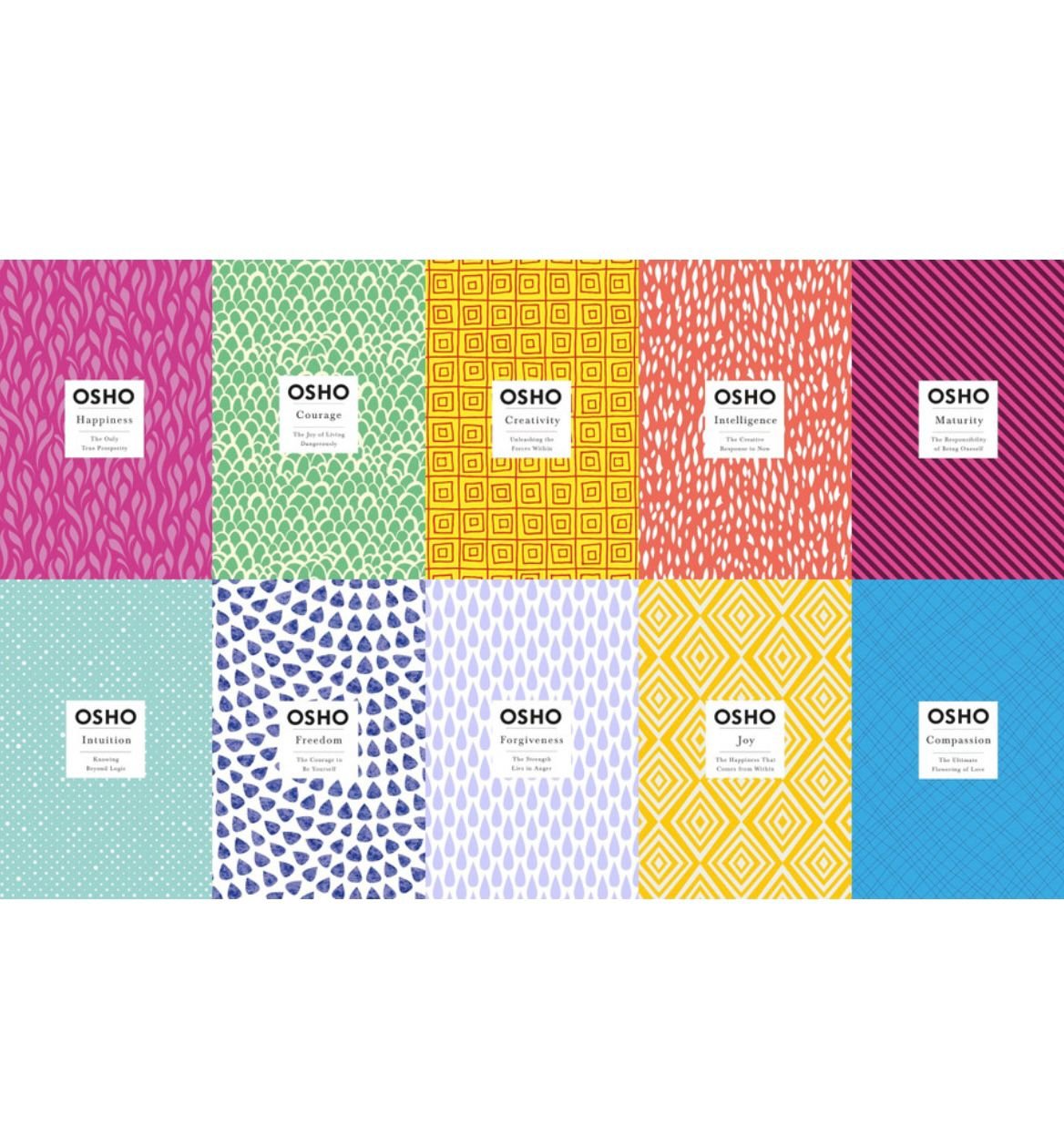 Osho Set of 10 Books | Wisdom, Joy, Intimacy, Awareness, Forgiveness, Intelligence, Maturity, Creativity, Trust & Freedom